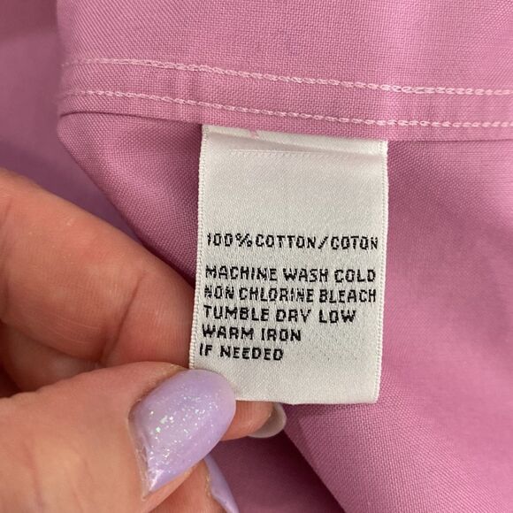 Talbots Wrinkle Resistant Pink Long Sleeves Button Down Shirt - Picture 7 of 9
